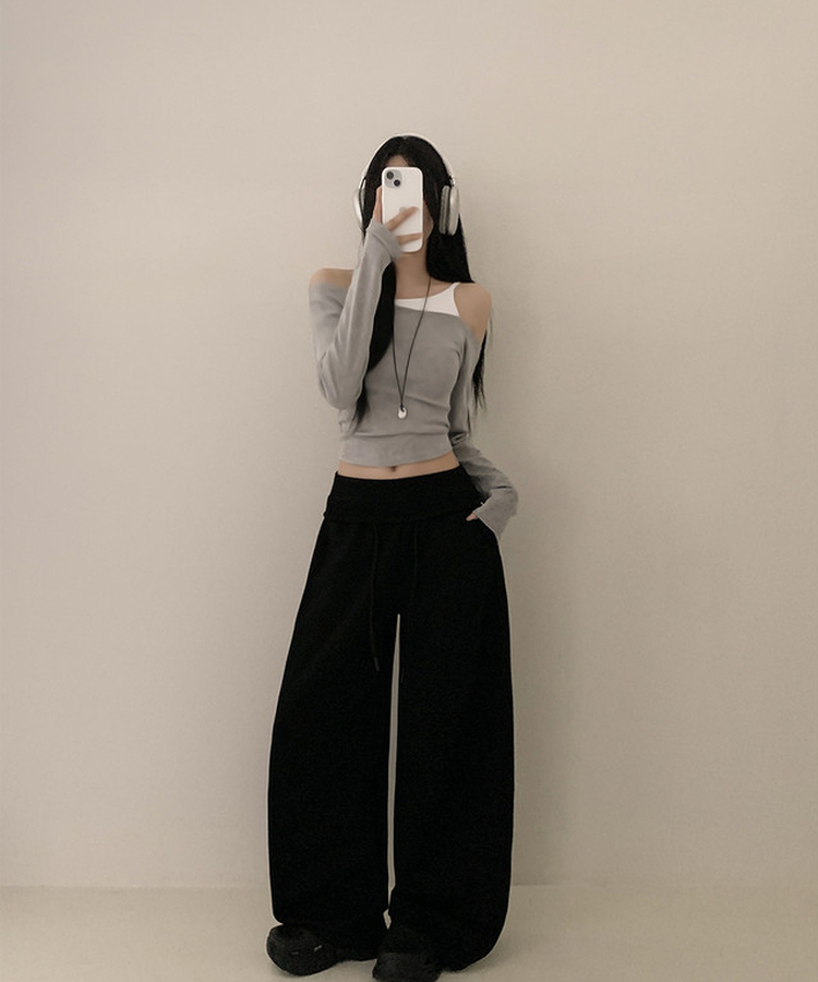 ワイドトレーニングパンツ BLACK