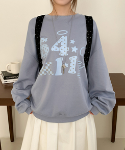 ドット64オーバーフィットトレーナー SKY BLUE