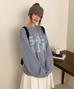 ドット64オーバーフィットトレーナー SKY BLUE