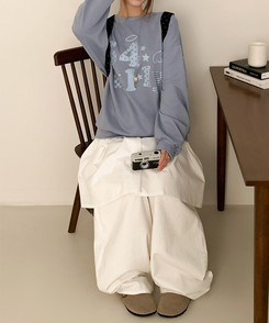 ドット64オーバーフィットトレーナー SKY BLUE