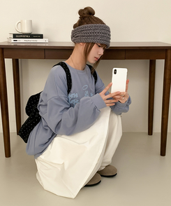 ドット64オーバーフィットトレーナー SKY BLUE