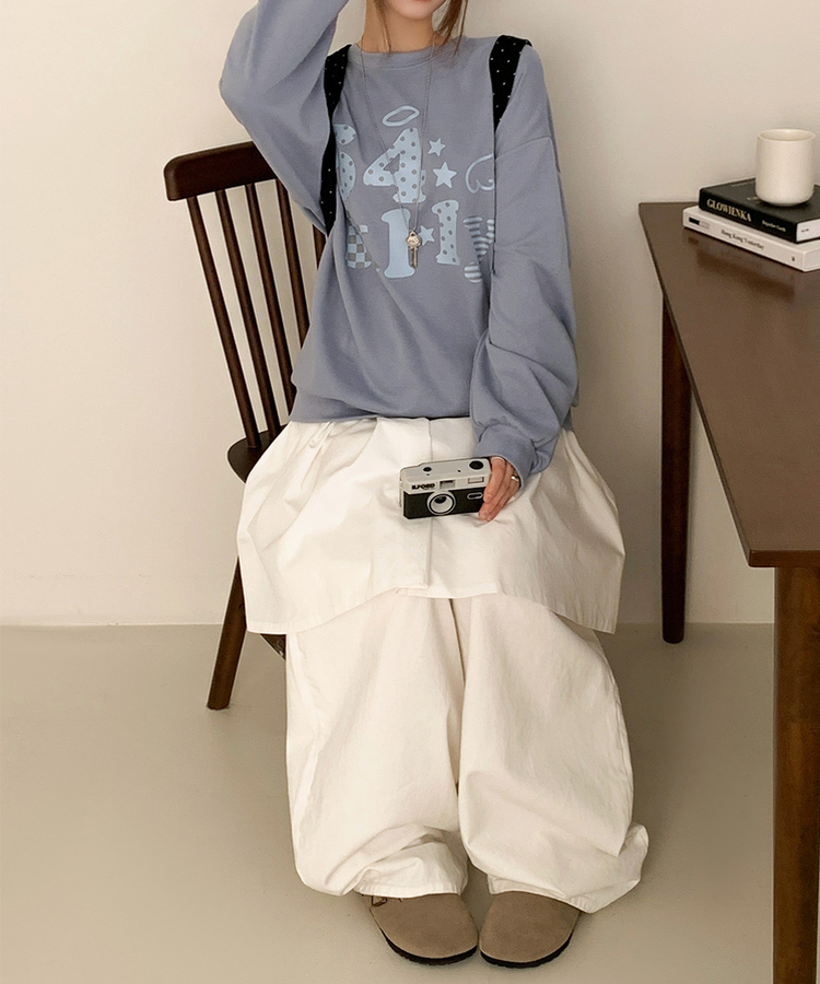 ドット64オーバーフィットトレーナー SKY BLUE