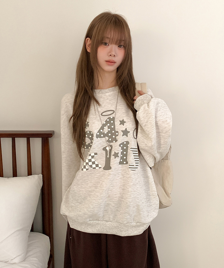 ドット64オーバーフィットトレーナー OATMEAL