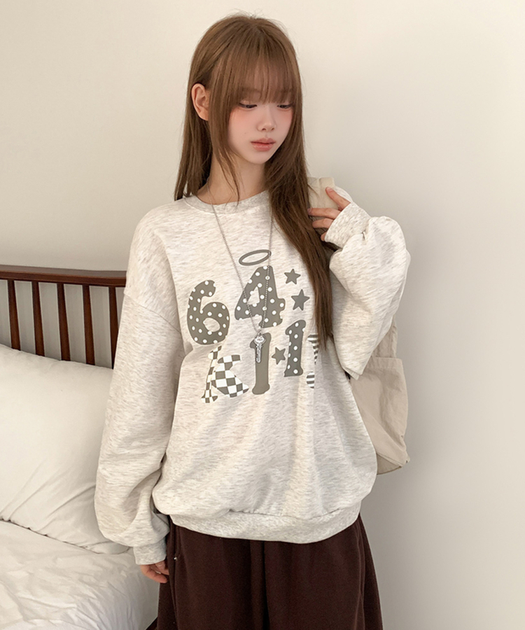 ドット64オーバーフィットトレーナー OATMEAL