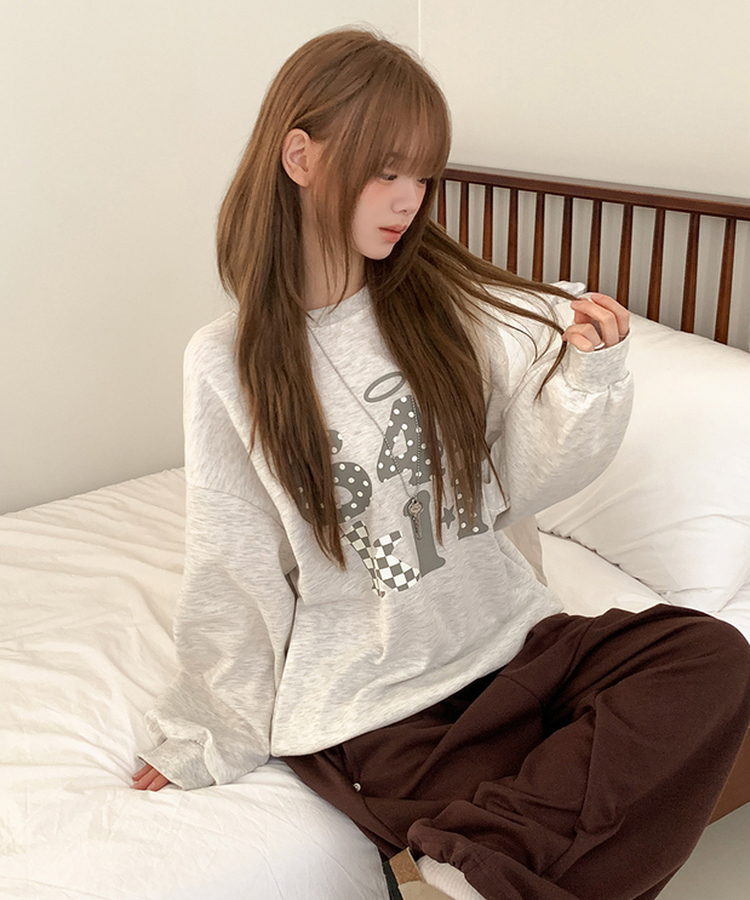 ドット64オーバーフィットトレーナー OATMEAL