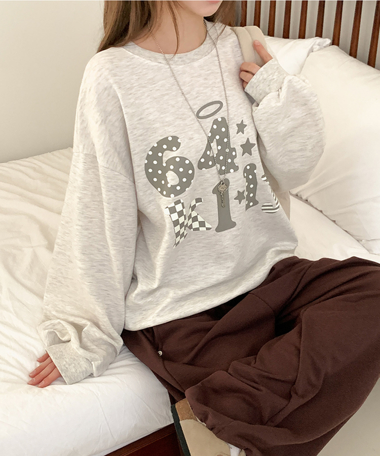 ドット64オーバーフィットトレーナー OATMEAL