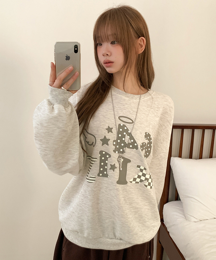 ドット64オーバーフィットトレーナー OATMEAL