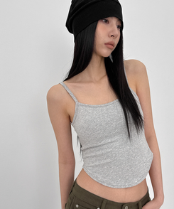 【カップ付き】ベーシックラウンドキャミソール(5color) GREY