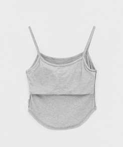 【カップ付き】ベーシックラウンドキャミソール(5color)