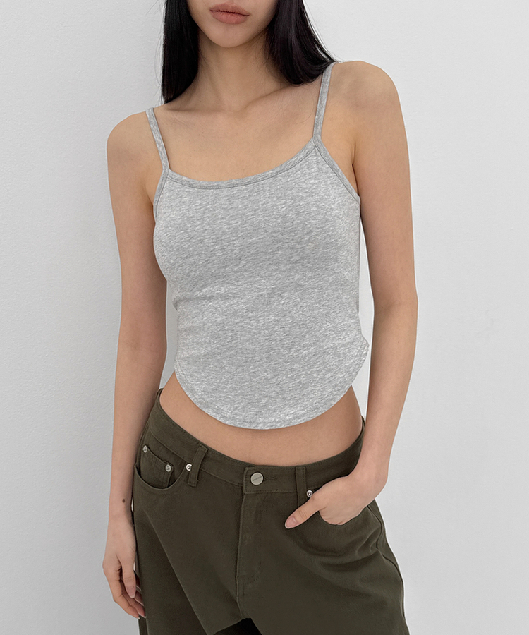 【カップ付き】ベーシックラウンドキャミソール(5color) GREY