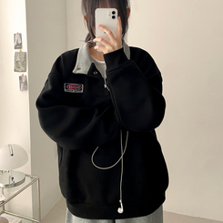 パッチバイカラースウェット BLACK