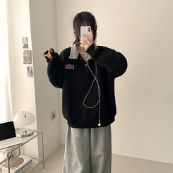 パッチバイカラースウェット BLACK