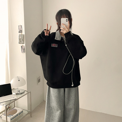 パッチバイカラースウェット BLACK