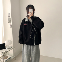 パッチバイカラースウェット BLACK