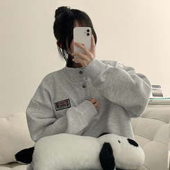 パッチバイカラースウェット WHITE MELANGE