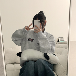 パッチバイカラースウェット WHITE MELANGE