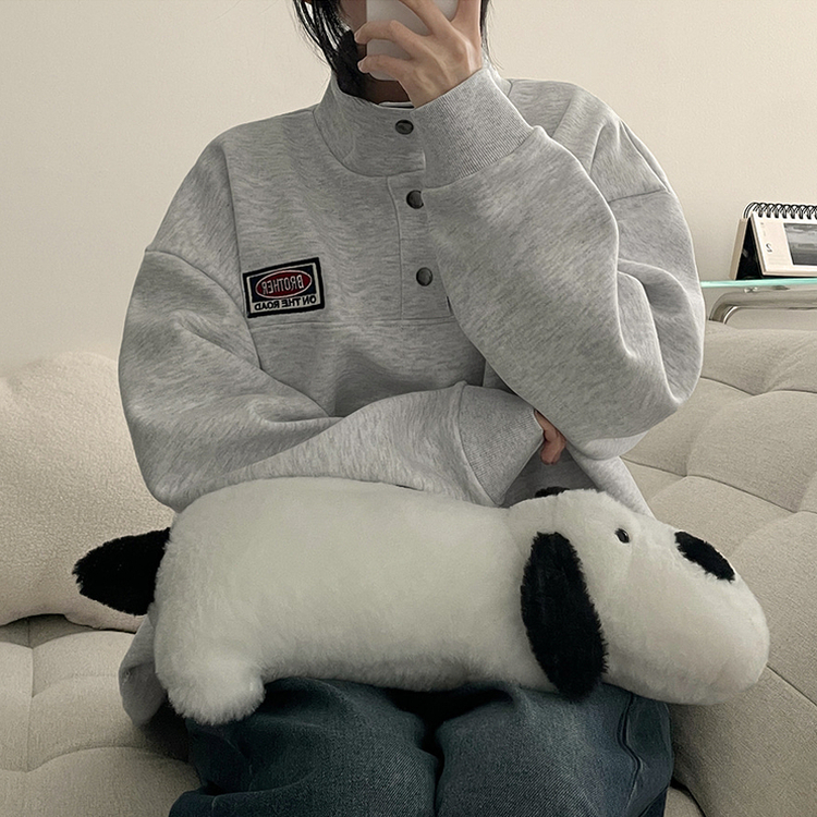 パッチバイカラースウェット WHITE MELANGE