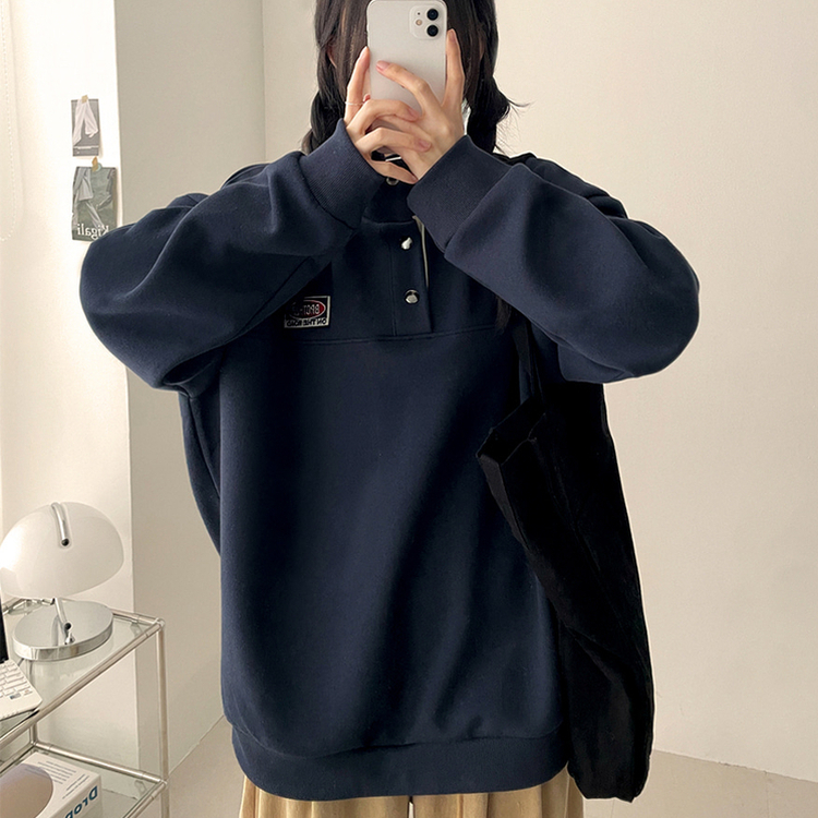 パッチバイカラースウェット NAVY