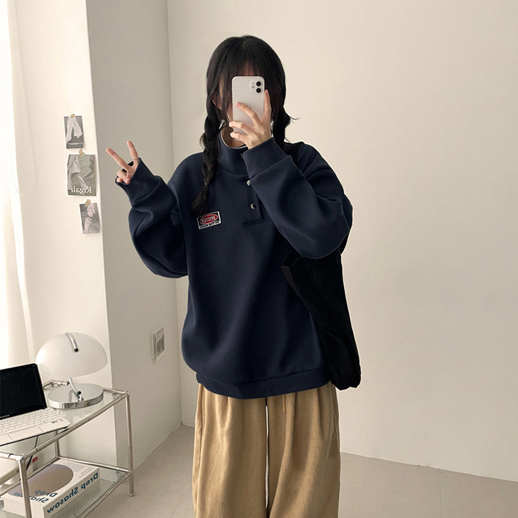 パッチバイカラースウェット NAVY