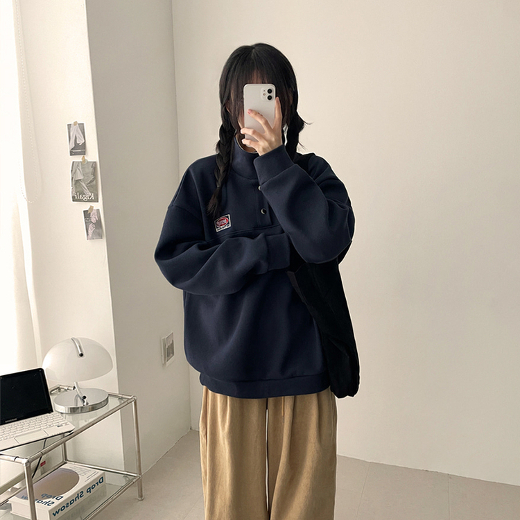 パッチバイカラースウェット NAVY