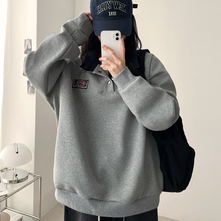 パッチバイカラースウェット GREY