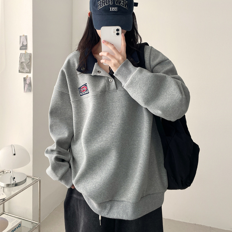 パッチバイカラースウェット GREY