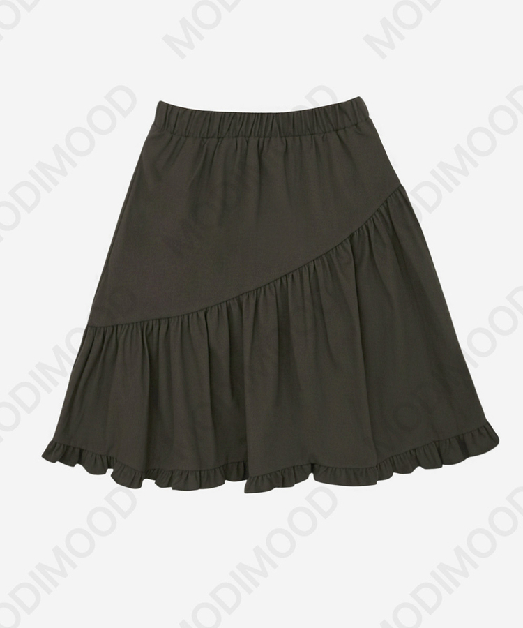 フリルミディバンディングスカート