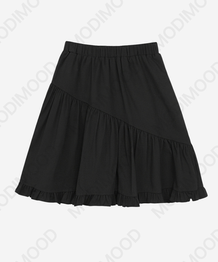 フリルミディバンディングスカート
