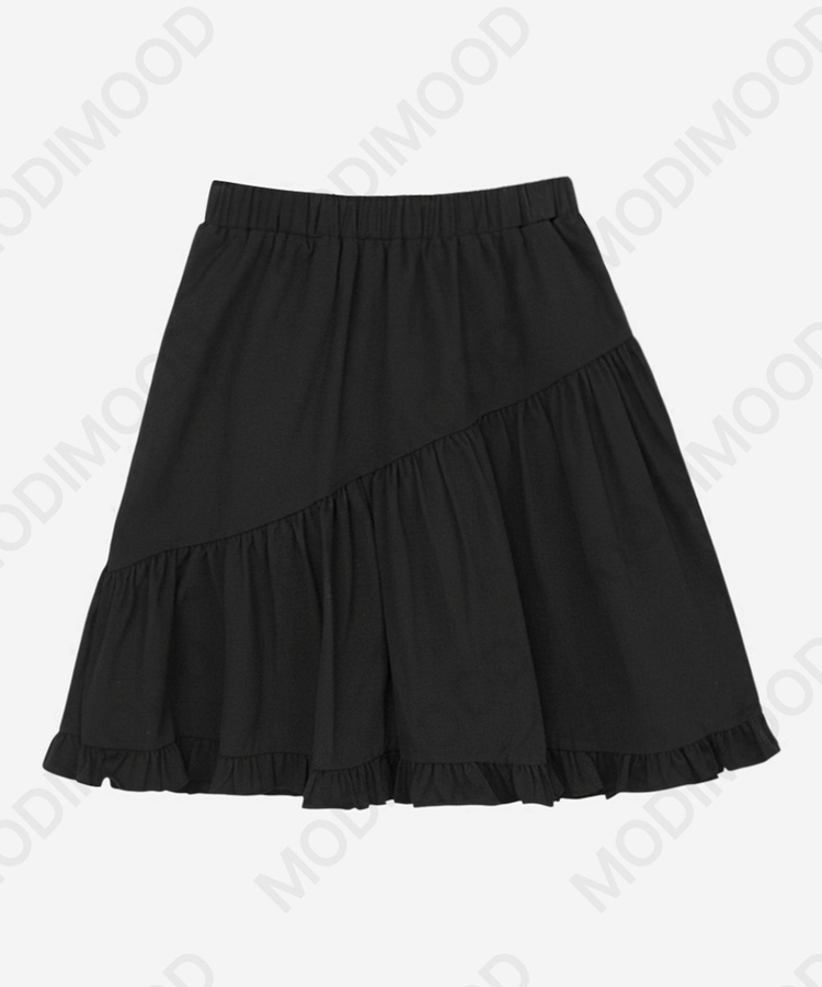 フリルミディバンディングスカート