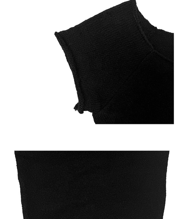 Uネックレイヤード半袖ニット