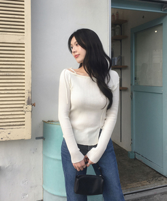 リボンスリムニット(5color) IVORY