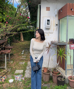 リボンスリムニット(5color) IVORY