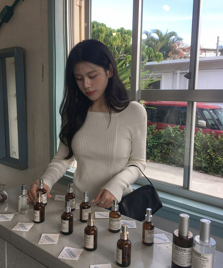 リボンスリムニット(5color) IVORY