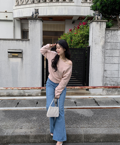 クロップワンショルダートップス PINK