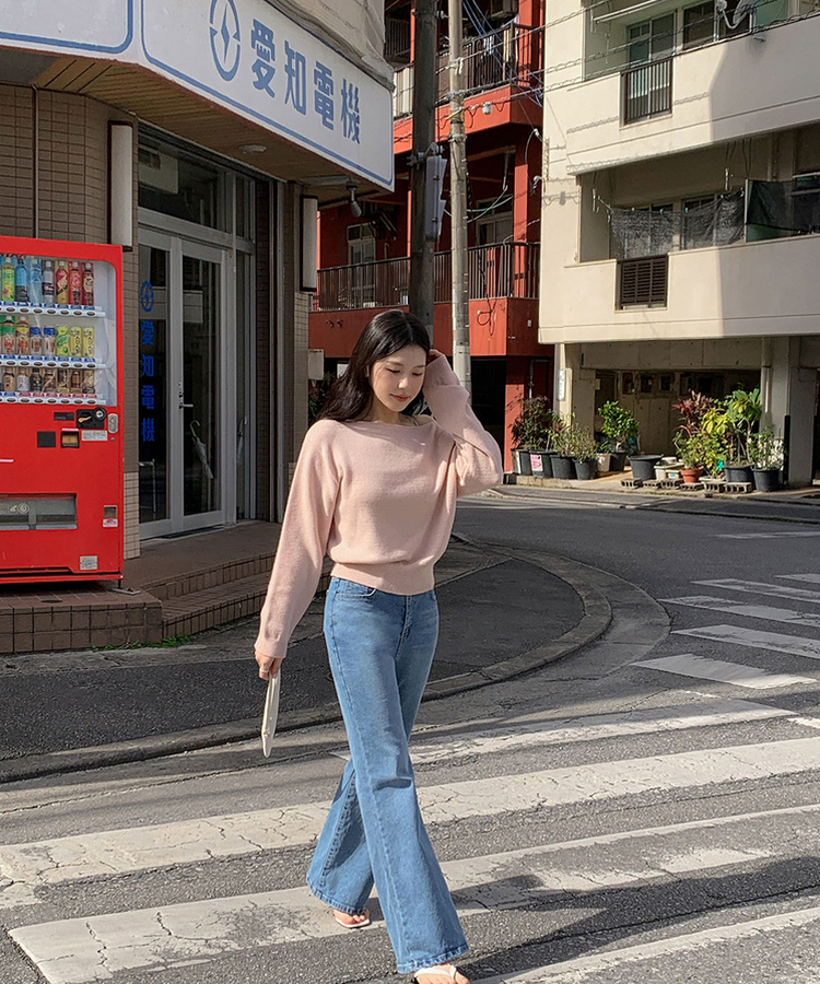 クロップワンショルダートップス PINK