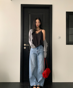 カッティングスリットデニムパンツ LIGHT DENIM