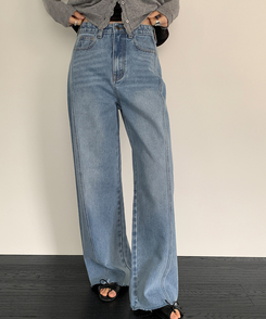 カッティングスリットデニムパンツ LIGHT DENIM