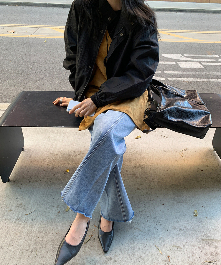 カッティングスリットデニムパンツ LIGHT DENIM