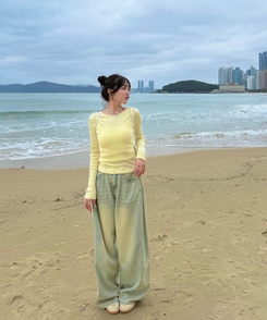 【❤️MADE】リブ無地Tシャツ LEMON