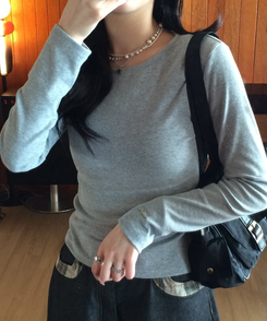 【❤️MADE】リブ無地Tシャツ GRAY