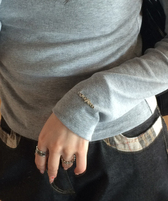 【❤️MADE】リブ無地Tシャツ GRAY