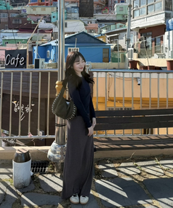 【❤️MADE】リブ無地Tシャツ NAVY