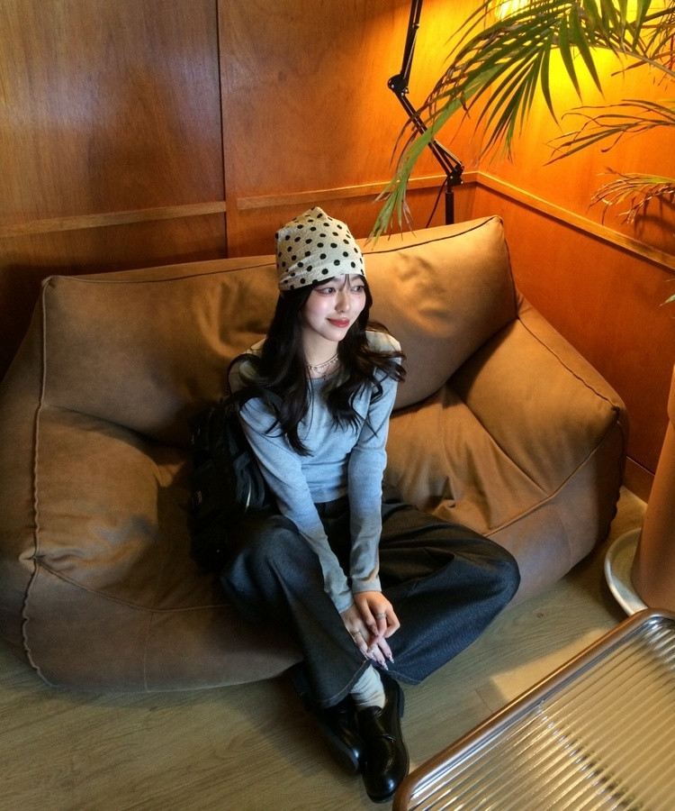 【❤️MADE】골지 랍빠 긴팔티셔츠 그레이