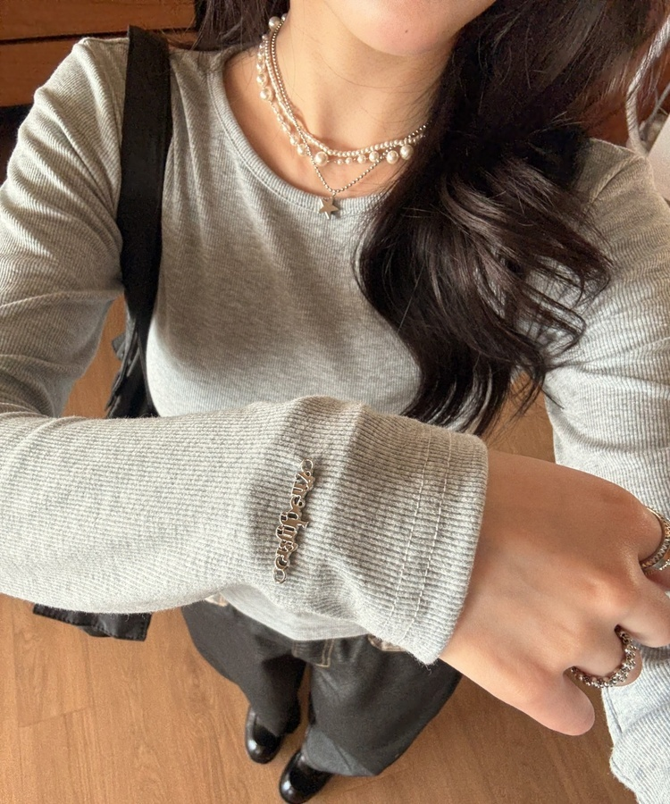 【❤️MADE】골지 랍빠 긴팔티셔츠 그레이