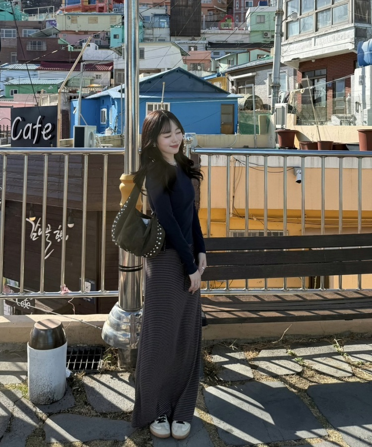 【❤️MADE】골지 랍빠 긴팔티셔츠 네이비