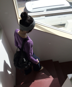 【❤️MADE】ボーダー無地シャツ PURPLE