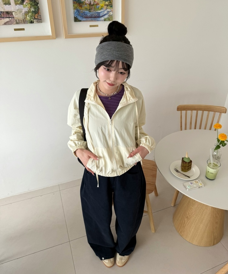 【❤️MADE】단가라 무지 긴팔티셔츠 퍼플