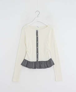 【注文殺到!❤️MADE】チェックフリルカーディガン