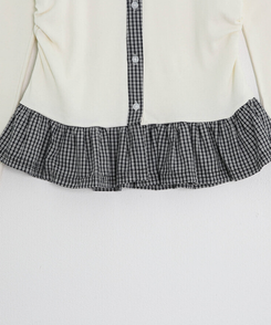 【注文殺到!❤️MADE】チェックフリルカーディガン