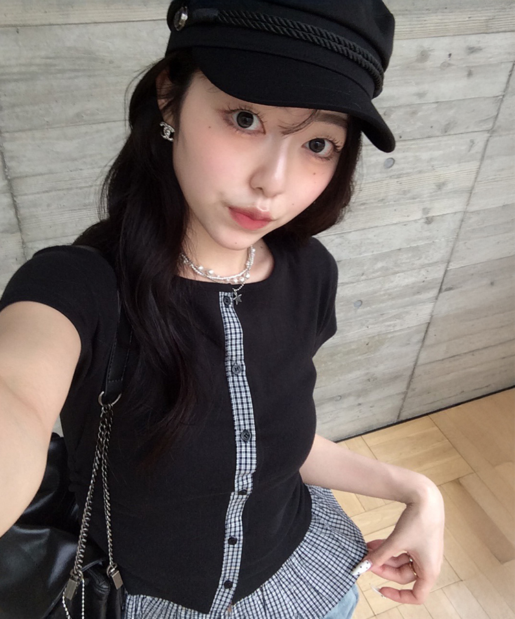 【❤️MADE】체크 프릴 가디건 블랙